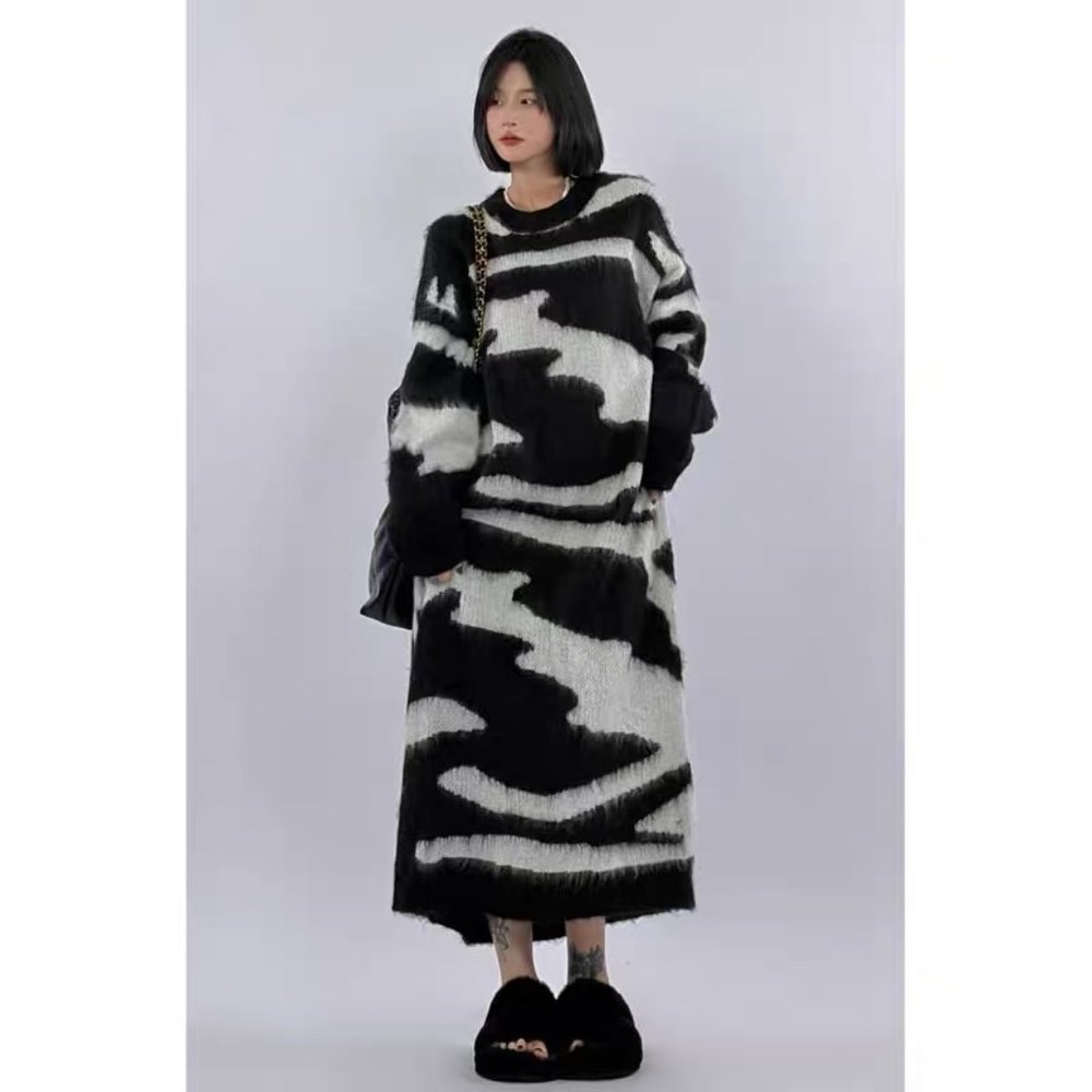long sweater loose skirt